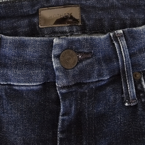 MOTHER High Waisted Looker Mint Condition Dark Blue Skinny Jeans 26 Preowned - Picture 7 of 11